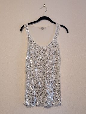 Ya Los Angeles Silver Sequin Tank Top
